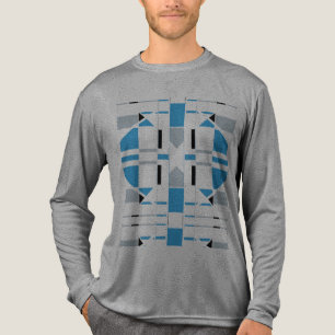 T-shirt En Tri-matière Gray bleu noir géométrique Sud-ouest MCM inspiré