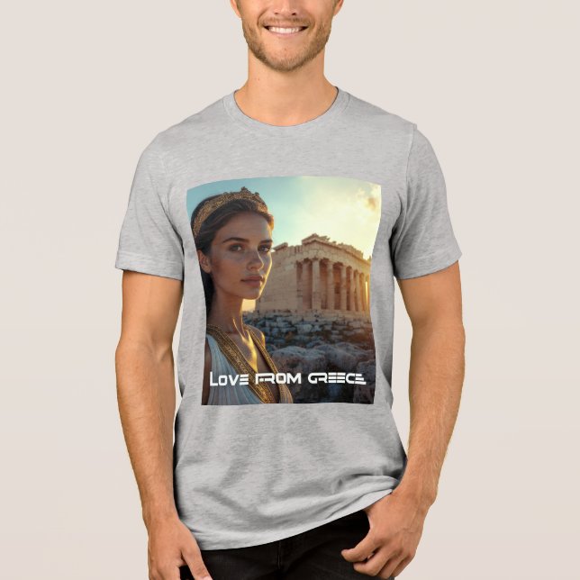 T-SHIRT  EN TRI-MATIÈRE GREECE - ACROPOLIS (Recto)