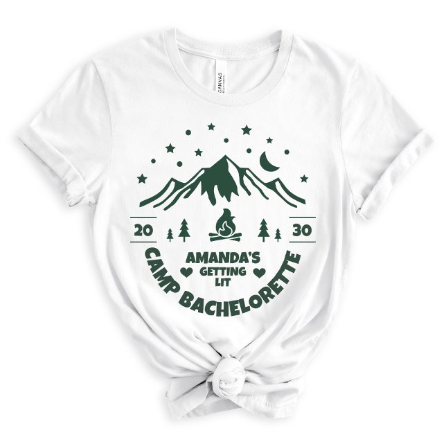 T-shirt En Tri-matière Green Bridesmaid Camping Bachelorette Party (Créateur téléchargé)