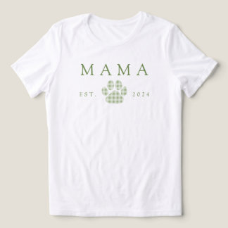 T-shirt En Tri-matière Green Mama En vichy Empreinte de patte