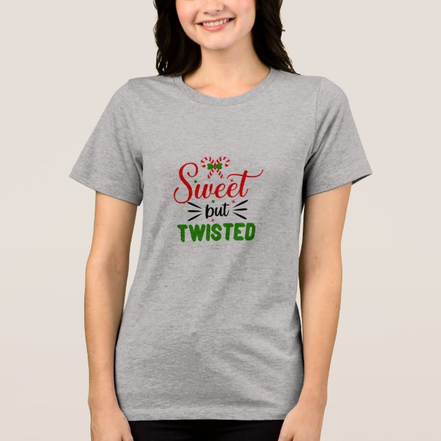 T-shirt En Tri-matière Grey T shirt half sleeve sweet but twisted (Recto)