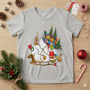 T-shirt En Tri-matière Grinch Classique   Grinch & Max avec traîneau