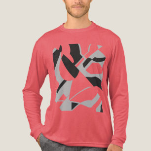 T-shirt En Tri-matière Gris brillant Noir Gras Diagonal Design