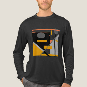 T-shirt En Tri-matière Gris noir orange formes géométriques MCM Look Moti