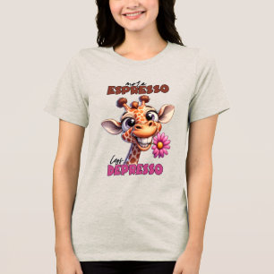 T-shirt En Tri-matière Gros mot d'art de la girafe café espresso