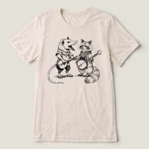 T-shirt En Tri-matière Groupe de banjo Opossum et Raton laveur