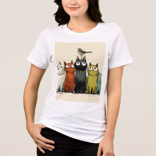 T-shirt En Tri-matière Groupe de chats colorés – Art de chat fantaisiste 