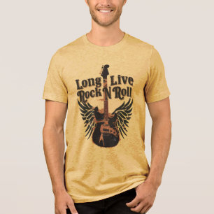 T-shirt En Tri-matière Grunge Long live Rock n Roll wings Guitare