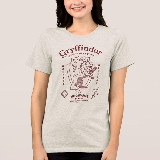 T-shirt En Tri-matière GRYFFINDOR™ Determination Courage Bravery Crest (Recto)
