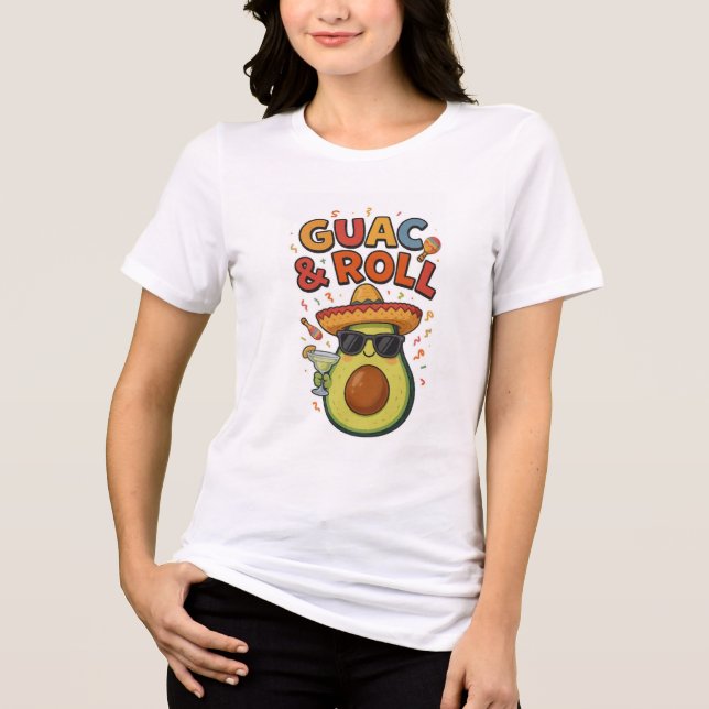 T-SHIRT  EN TRI-MATIÈRE GUAC. & ROLL  (Recto)