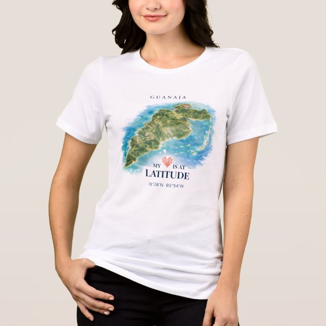 T-shirt En Tri-matière Guanaja Honduras Map  (Recto)