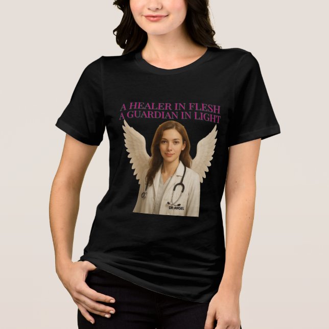T-SHIRT  EN TRI-MATIÈRE GUARDIAN ANGEL EN CHEMISE BLANCHE (Recto)