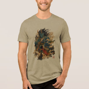 T-shirt En Tri-matière Guerrier démon Blue Oni Mythologie japonaise Yok