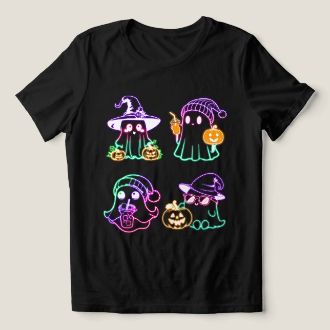T-shirt En Tri-matière Halloween Boo Neon Ghost (Design Recto)