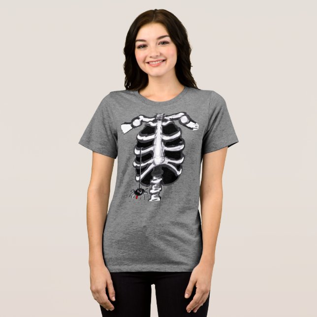 T-shirt En Tri-matière Halloween Cartoon Skeleton Bella Canvas T-shirt (Recto plein)
