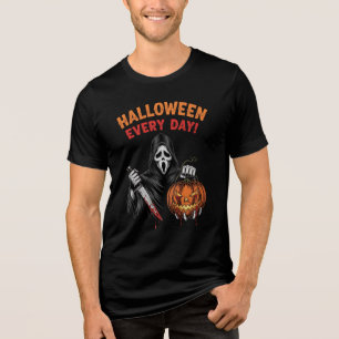 T-shirt En Tri-matière Halloween chaque jour Horreur Citrouille Masque T-