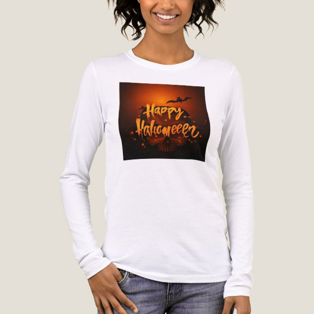 T-shirt En Tri-matière Halloween chauve-éffrayante conception de voeux (Recto)