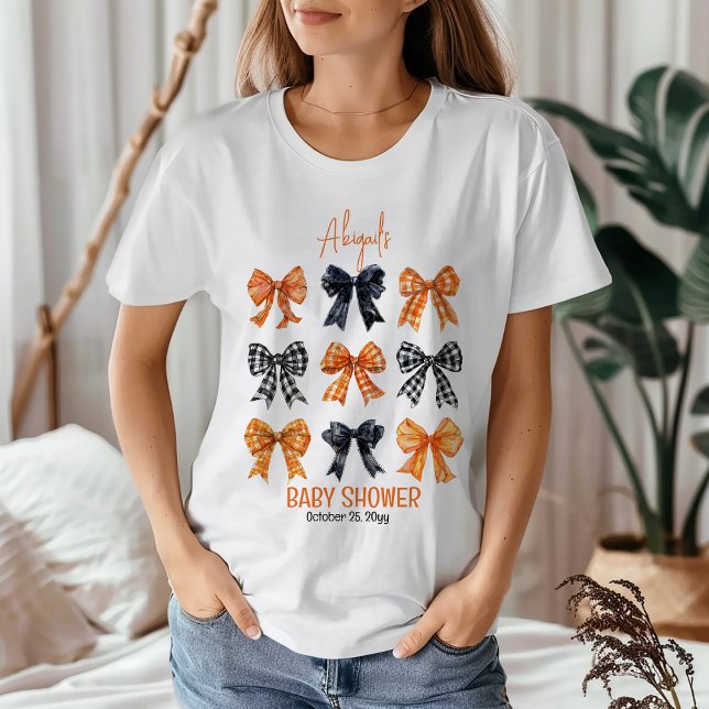 T-shirt En Tri-matière Halloween Coquette Black | Baby shower Orange Bows (Halloween Coquette Black | Orange Bows Girl Baby Shower Woman's T-Shirt)