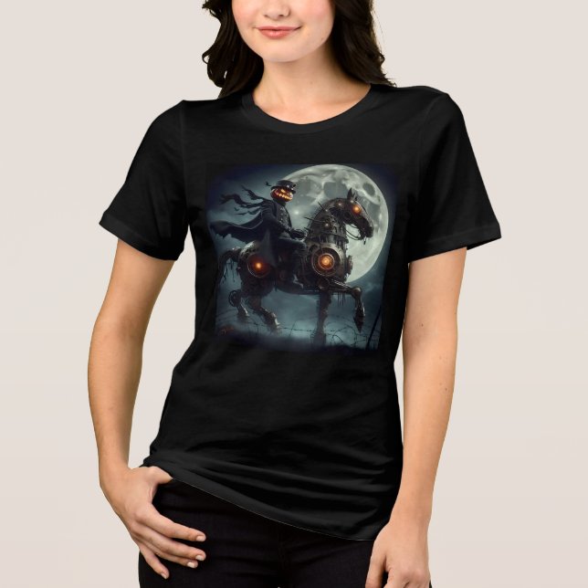 T-shirt En Tri-matière Halloween Steampunk Cavalier sans tête (Recto)