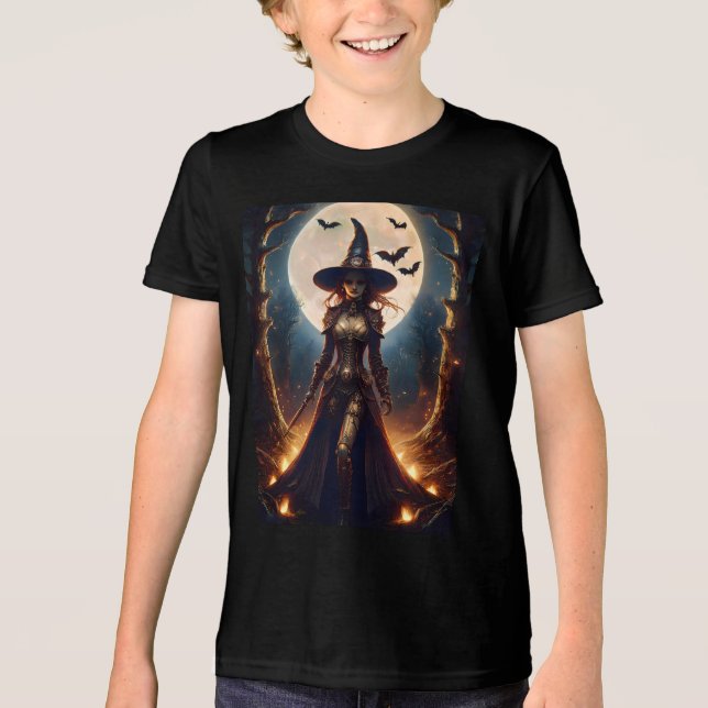 T-shirt En Tri-matière Halloween Steampunk Forest Witch (Recto)