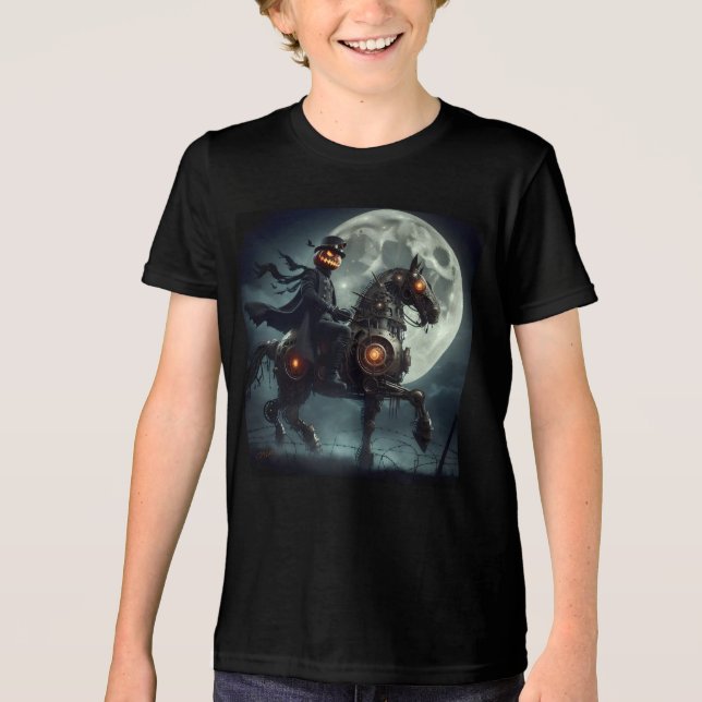 T-shirt En Tri-matière Halloween Steampunk Horseman sans tête (Recto)