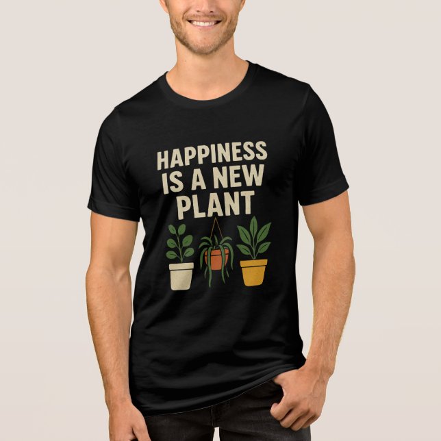 T-shirt En Tri-matière Happiness Is A New Plant  – Cute Plant Love (Recto)