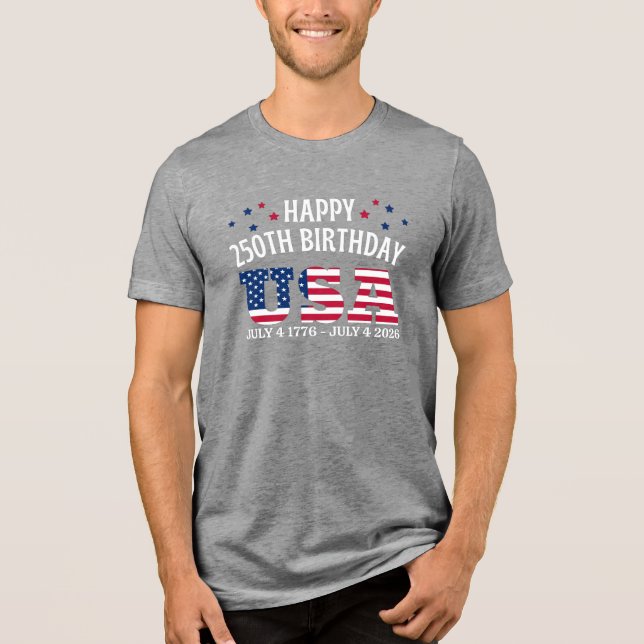T-shirt En Tri-matière Happy 250th birthday USA (Recto)