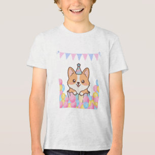 T-shirt En Tri-matière Happy Birthday Cute Cake And Balloons Design