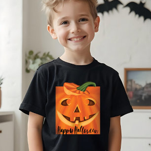 T-shirt En Tri-matière Happy Halloween élégant sculpté Citrouille Hallowe