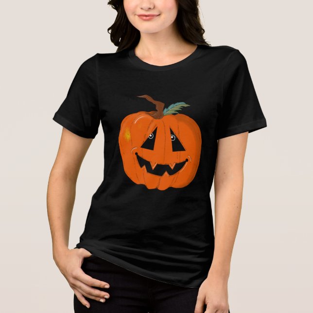 T-shirt En Tri-matière Happy Halloween Jack-o'-lantern Illustration Art (Recto)