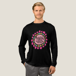 T-shirt En Tri-matière Happy Mind Happy Life Motivational Design graphiqu