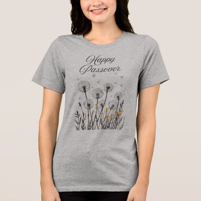 T-shirt En Tri-matière "Happy Passover" dandelion T-Shirt (Recto)