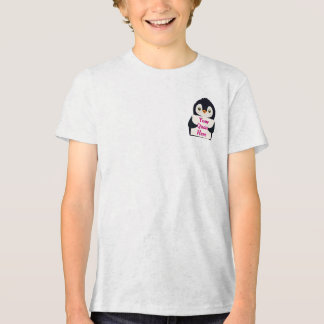 T-shirt En Tri-matière Happy penguin holding a sign to personalize