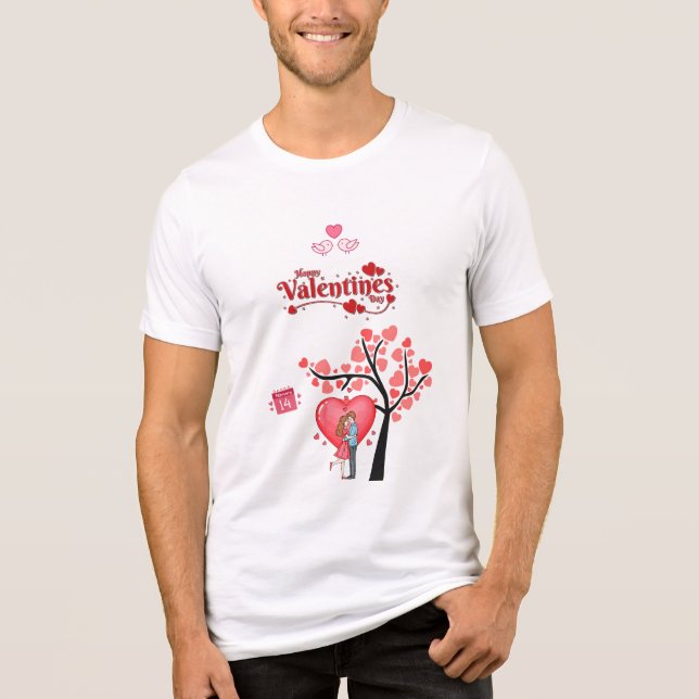 T-shirt En Tri-matière Happy Valentine’s Day – Romantic Couple  (Recto)