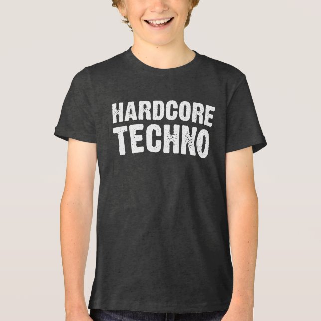 T-shirt En Tri-matière Hardcore Techno Distressed logo design (Recto)