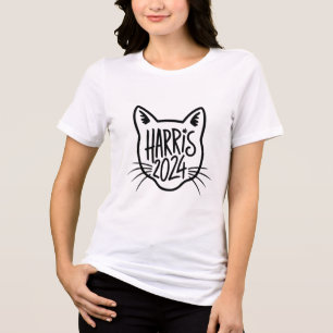 T-shirt En Tri-matière Harris 2024 Design de chat Tee politique