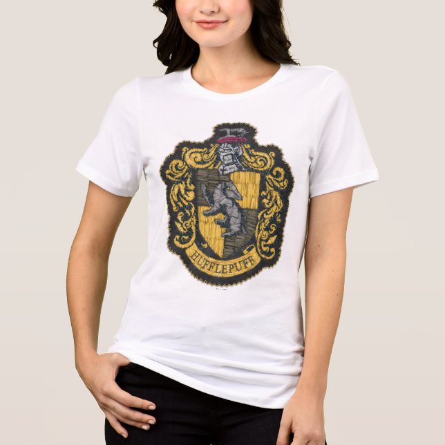 T-shirt En Tri-matière Harry Potter | Patch de crête de Hufflepuff (Recto)