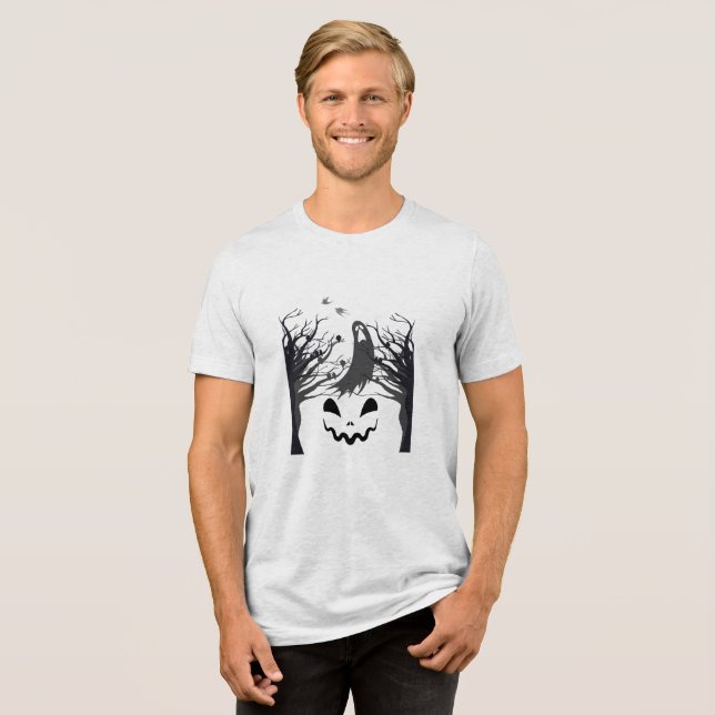 T-shirt En Tri-matière Haunted Forest Ghost Silhouette T-Shirt | Dark Min (Recto plein)