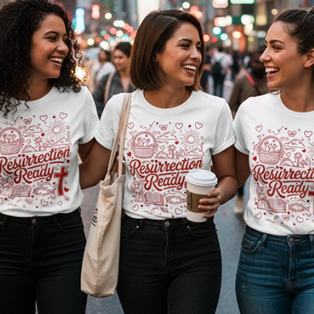 T-shirt En Tri-matière He Is Risen Resurrection Ready Christian Easter Fa (Créateur téléchargé)