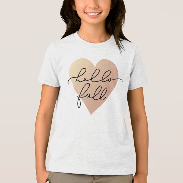 T-shirt En Tri-matière Hello Fall Love Heart (Recto)