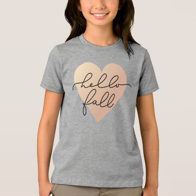 T-shirt En Tri-matière Hello Fall Love Heart (Recto)