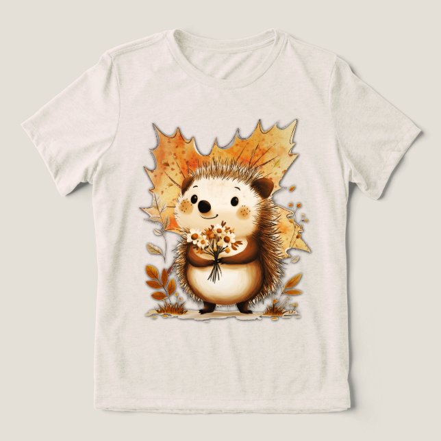 T-shirt En Tri-matière Hérisson d'Automne (Design Recto)
