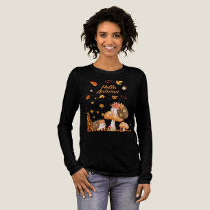 T-shirt En Tri-matière hérissons dans le paysage d'automne