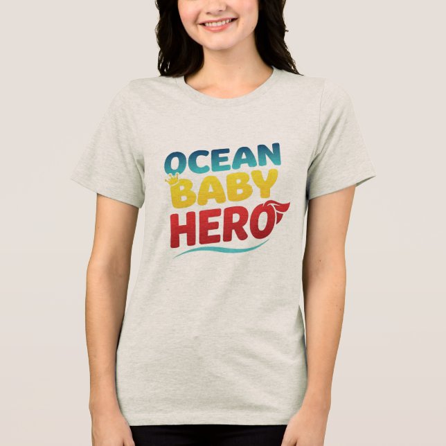 T-SHIRT  EN TRI-MATIÈRE HÉROS BÉBÉ OCÉAN (Recto)