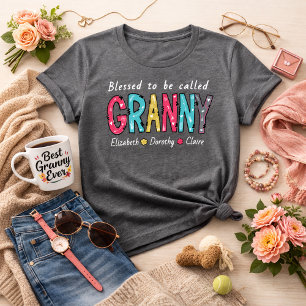 T-shirt En Tri-matière Heureuse d'être appelée Mamie Personnalisé avec le
