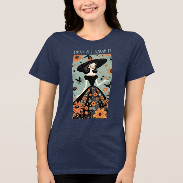 T-shirt En Tri-matière Hexy & I Know It - Funny Halloween Floral Witch (Recto)