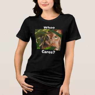 T-shirt En Tri-matière Hibou Qui s'en Soucier Tri-Blend