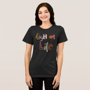 T-shirt En Tri-matière High on Life - Rétro Doodle Typography Shirt