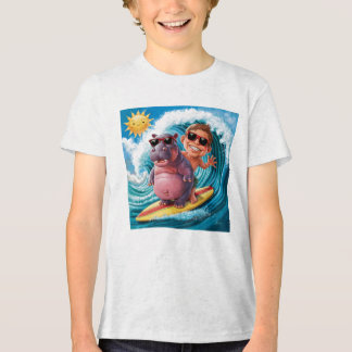 T-SHIRT  EN TRI-MATIÈRE HIPPO SURF