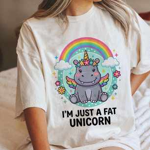 T-shirt En Tri-matière Hippopotame Licorne Arc-en-ciel Gros Magique Anima